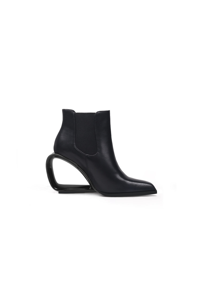 JadyRose | Genuine Leather Elevator Wedge-Heel Back Chelsea Boots