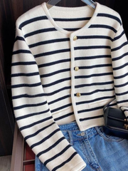 Striped Knitted Cardigan