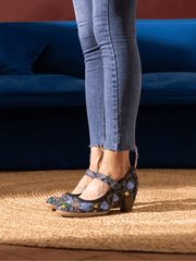 SOFFIA | GEORGINA FLORAL LEATHER PUMP