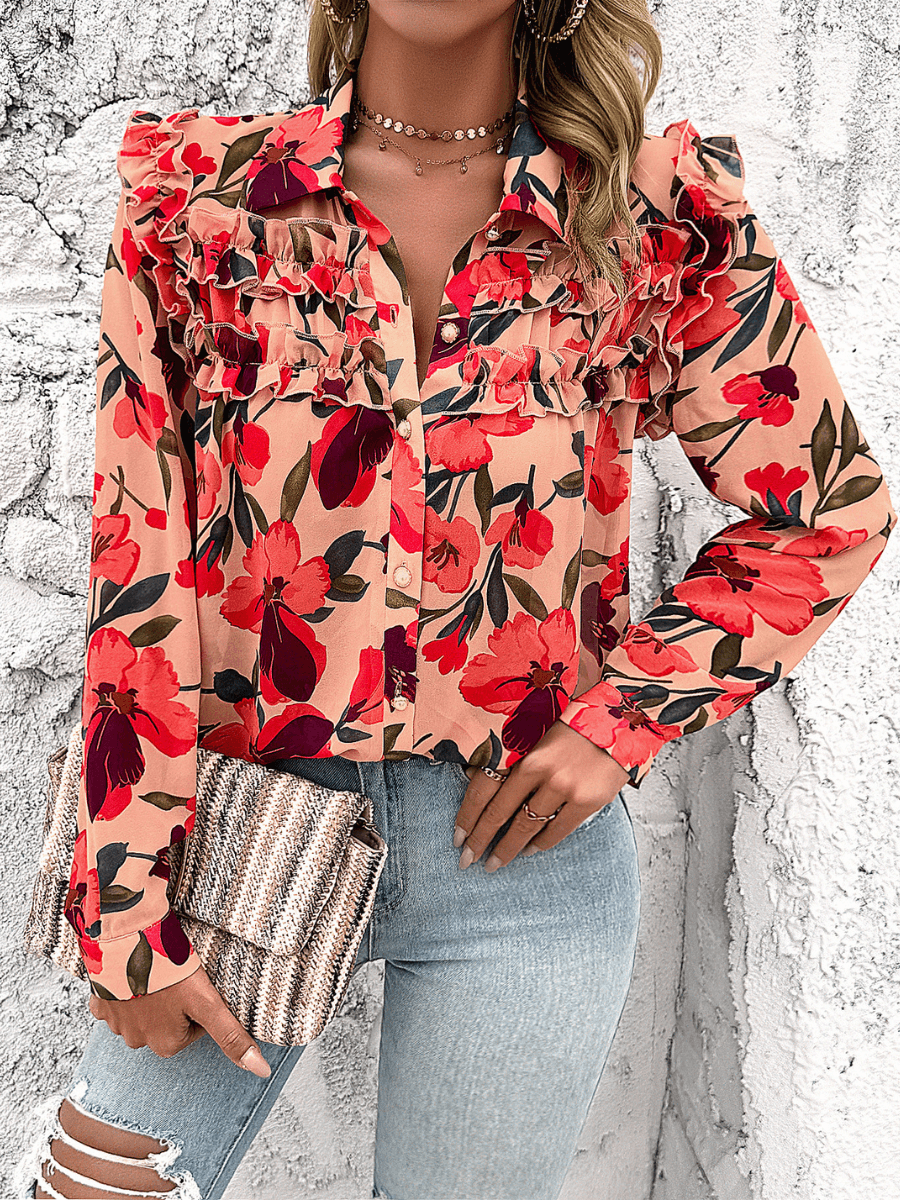 Aries Floral Button Up Blouse