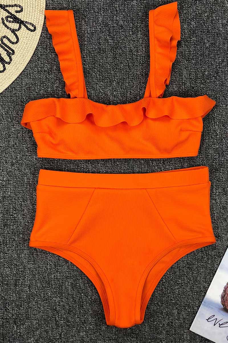 Chicindress High Waist Ruffled Bikini Set(3 Colors)