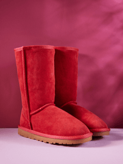 SMAIBULUN Ugg | CLASSIC SUEDE MID-LENGTH BOOTS - RED