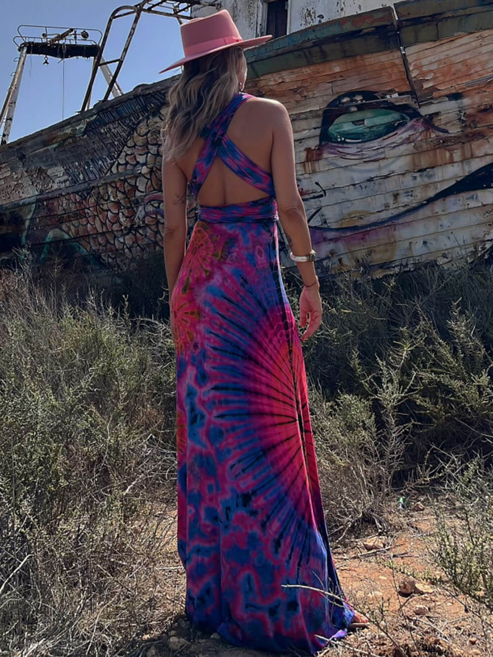 Aurora - Printed Sleeveless V-Neck Maxi Dress