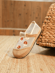 CACTUS ROSE | DAISY EMBROIDERED ESPADRILLE LINEN LOAFER