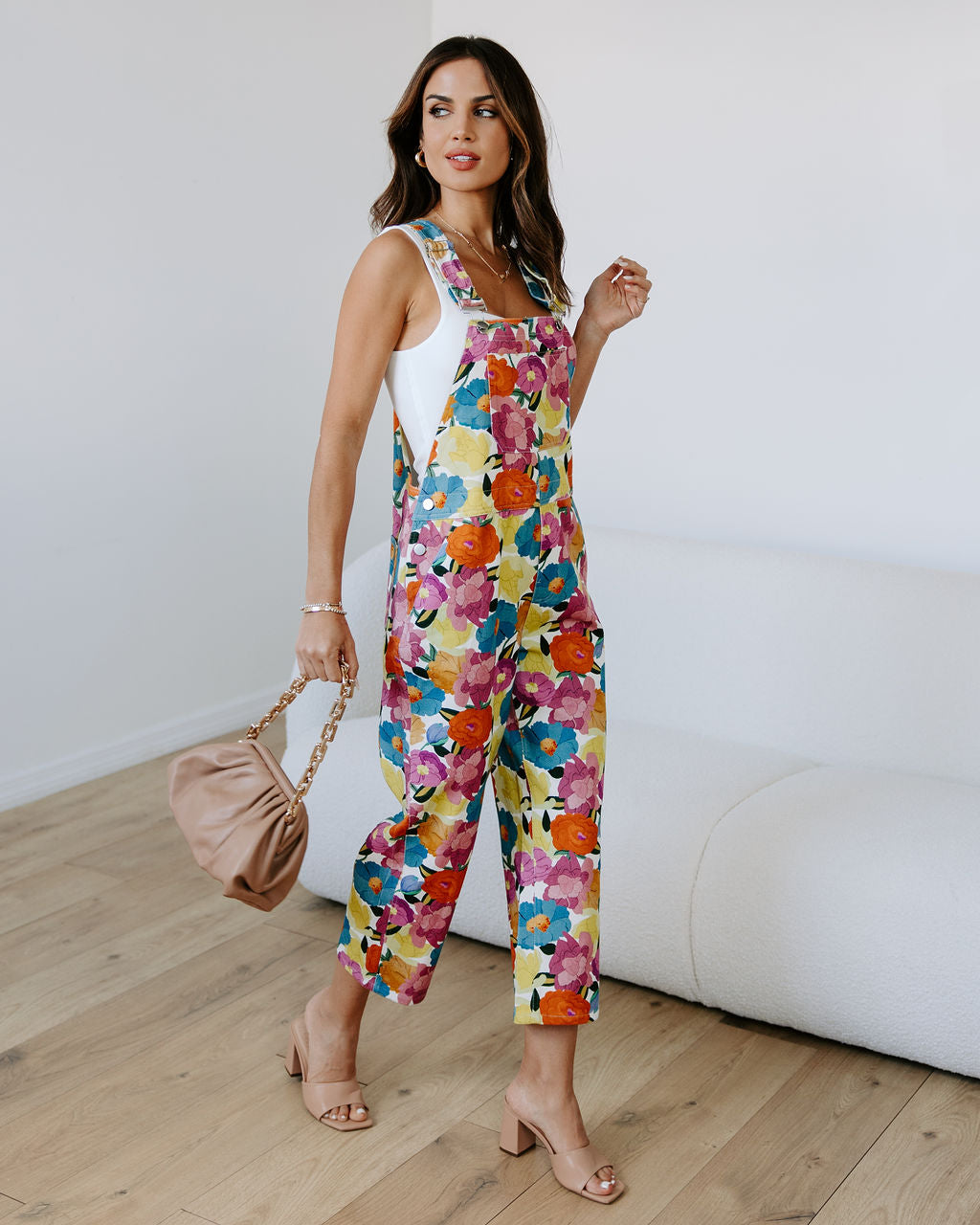 PAXTON FLORAL POCKETED OVERALLS - MULTI