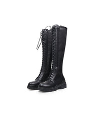 JADYROSE | LALLIE BLACK MESH KNEE HIGH BOOT