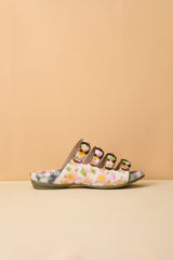 Soffia | Garden Bliss Floral Leather Footbed Sandals