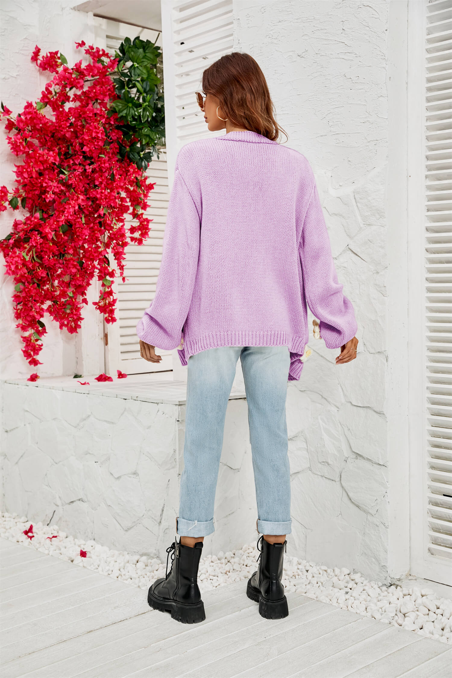 Fallen Daisy Oversized Knit Cardigan