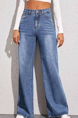 Chicindress Solid Loose Blue Denim Trousers