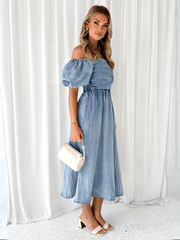 Patricia Off The Shoulder Denim Dress