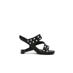 Jady Rose | Dannie Pearl Embellished Leather Heels - Black