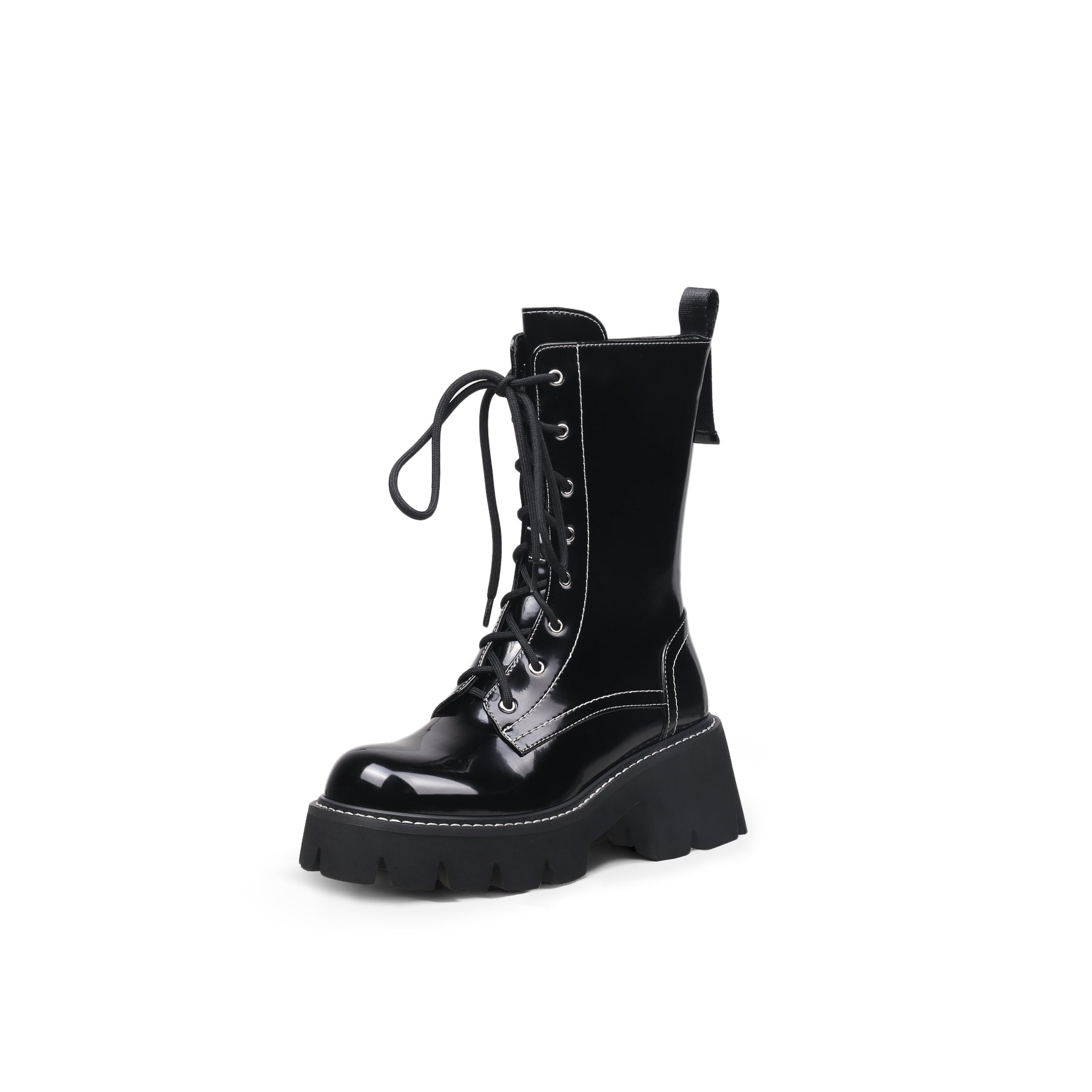 JADYROSE | DANNY LACE UP BLACK LEATHER BOOT