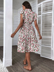 KAIDESSE MIDI DRESS - PINK FLORAL