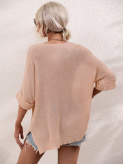 DEMETRA RIBBED KNIT SWEATER - PINK