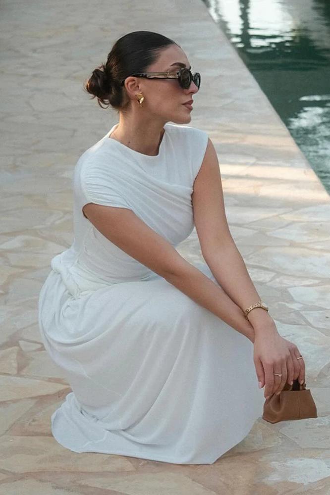 Pleated Sleeveless Irregular Dress