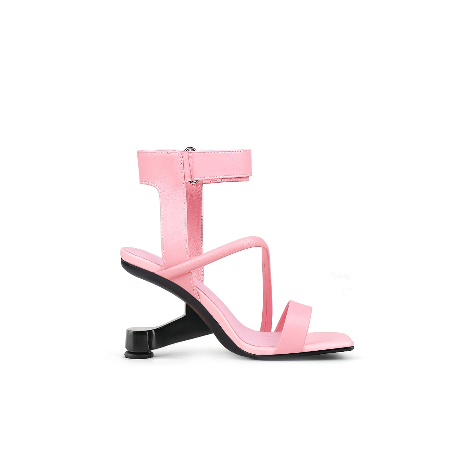 JADY ROSE | GESSI ANKLE STRAP LEATHER HEELED SANDAL - PINK