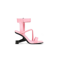 JADY ROSE | GESSI ANKLE STRAP LEATHER HEELED SANDAL - PINK