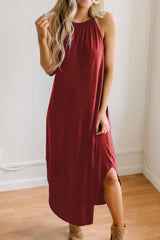 Chicindress Loose Sexy Solid Color Sling Midi Dress