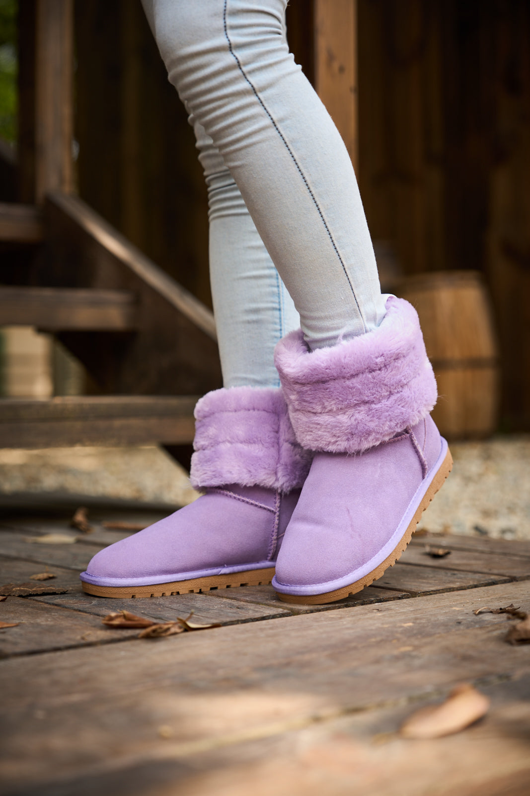 SMAIBULUN Ugg | Adelene Sherpa Woolen Boots - Lavender