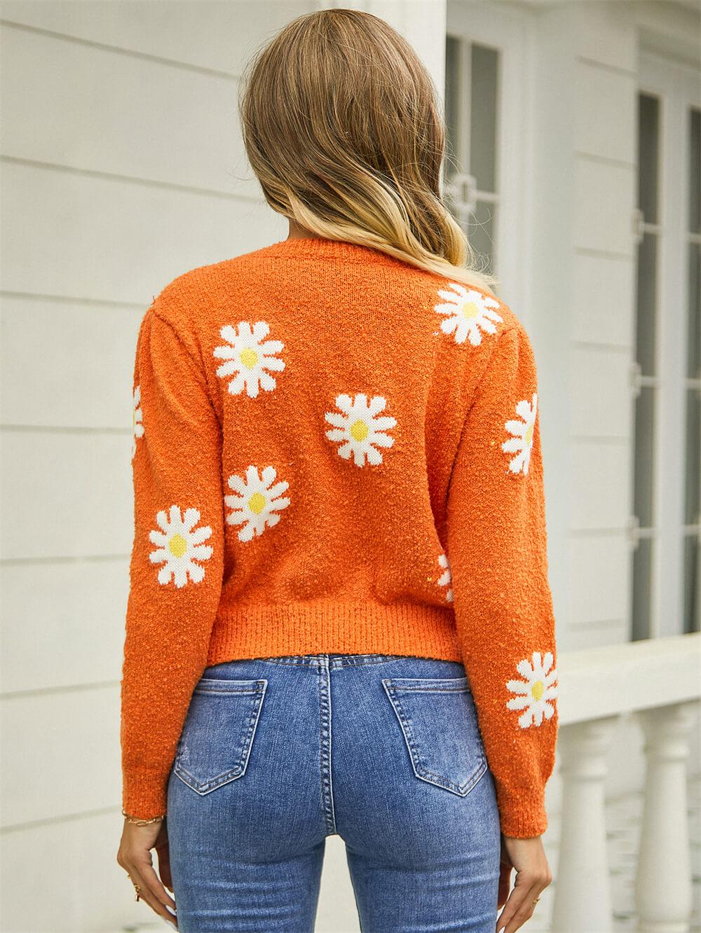 Sweeney Daisy Knitted Sweater - Orange