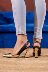 Jady Rose | Spotlight Leather Heel Pump - Gold