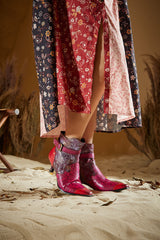 Soffia | Bella Rose Distress Leather Ankle Boots