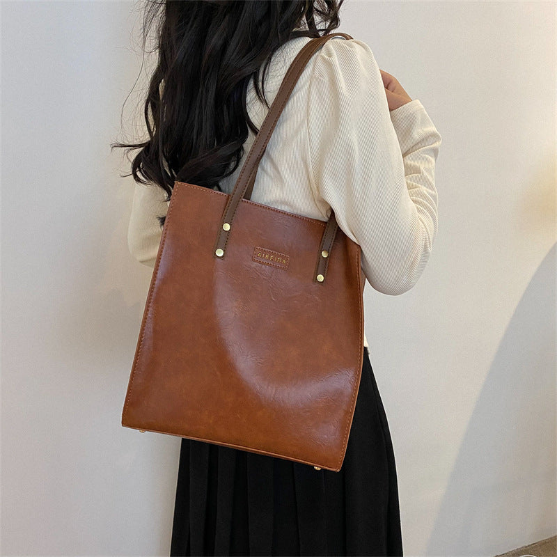 Western-Style All-Matching Shoulder Tote Bag