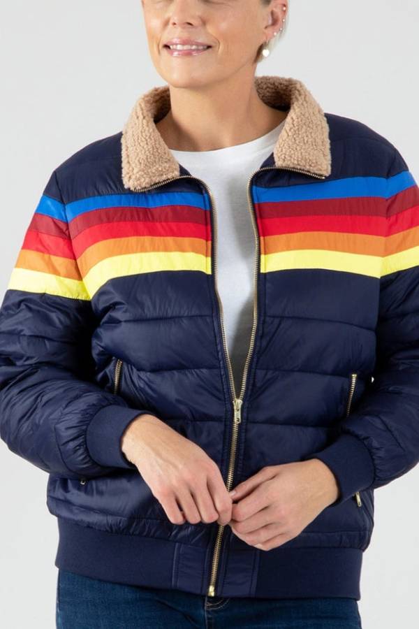 Chasing Rainbows Retro Stripe Insulated Jacket