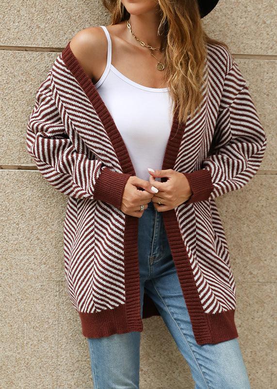 Long Knit Cardigan - Open-Front Sweater Coat