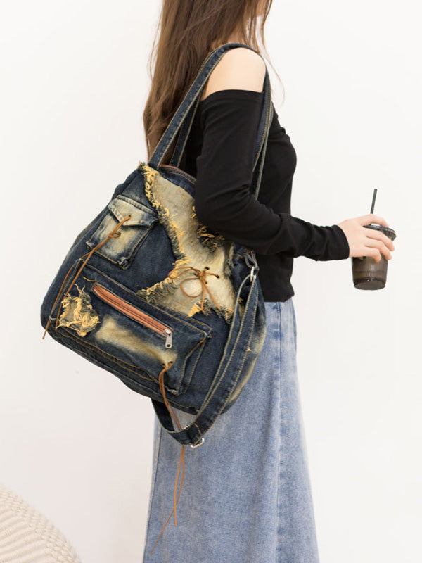 Fringed Split-Joint Zipper Bags Crossbody Bags Handbags