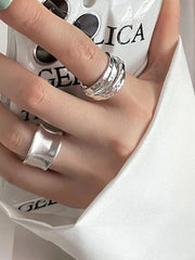 Geometric Solid Color Rings Accessories