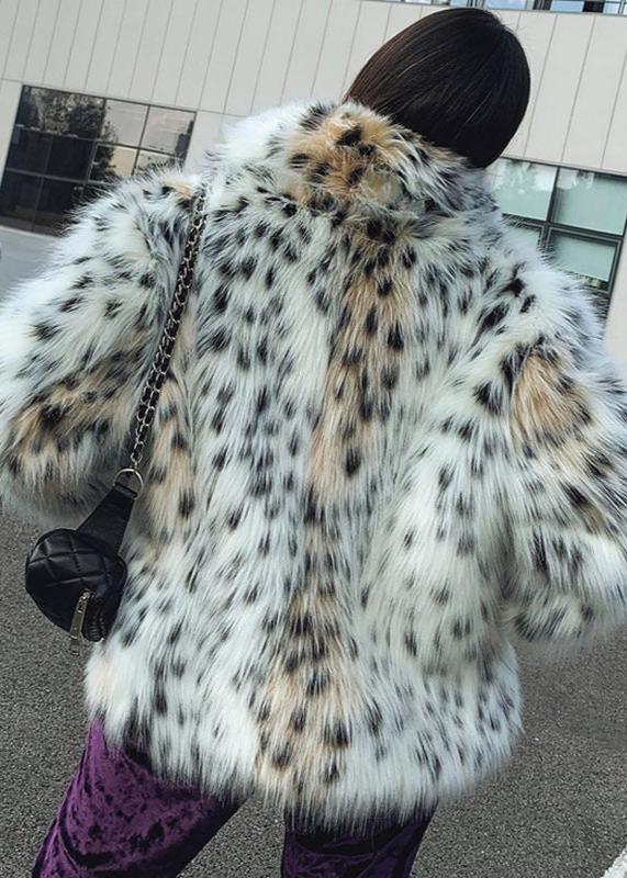 Luxe Spotted Faux Fur Coat