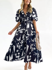 Temperament Printed Long High-End Dress For Women