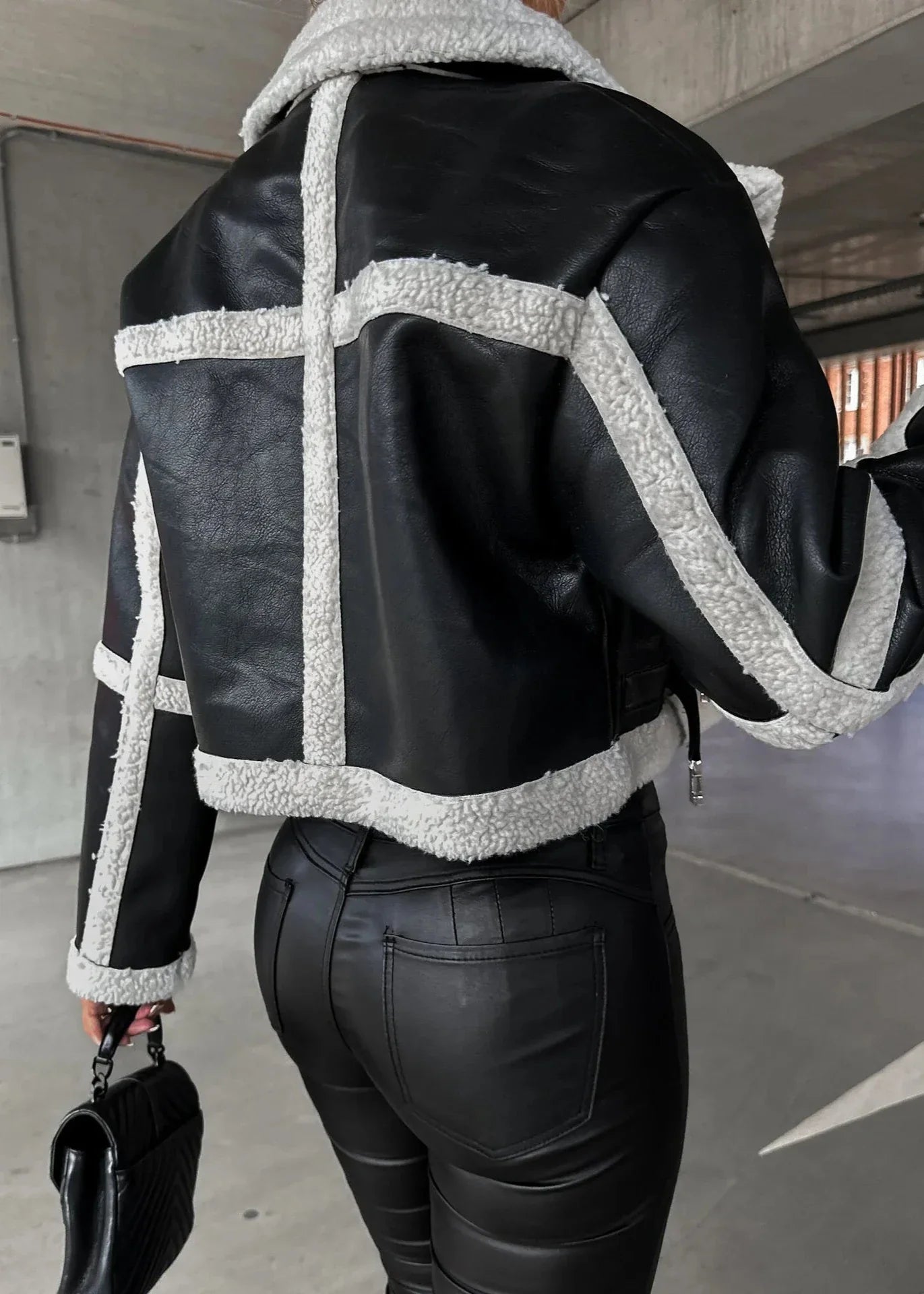 Shearling-Lined Belted Leather Jacket