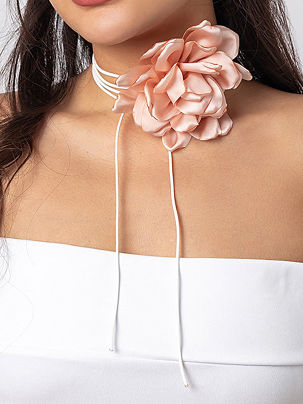 Flower Shape Lace-Up Dainty Necklace Accessories