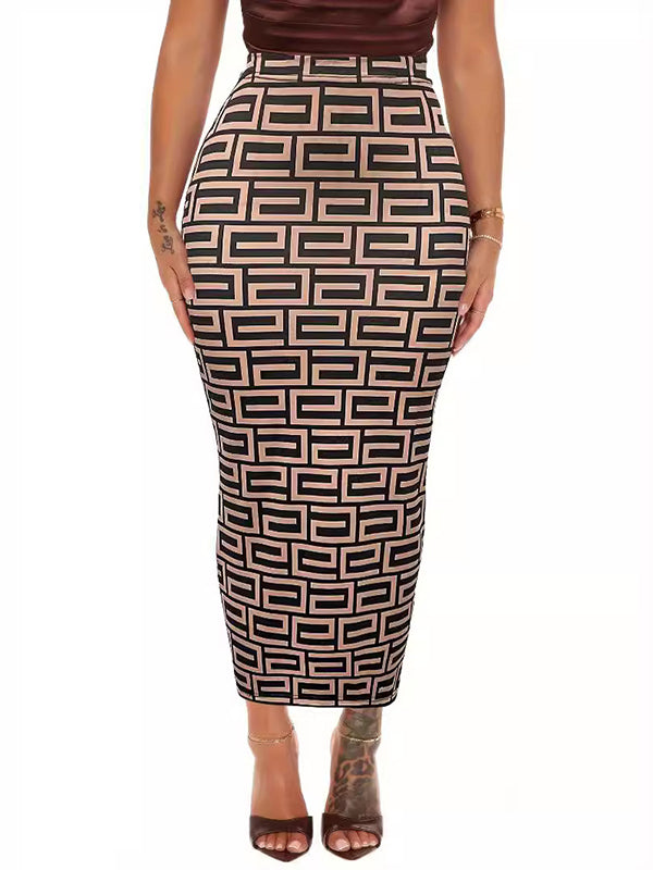 Bodycon Printed Skirts Bottoms