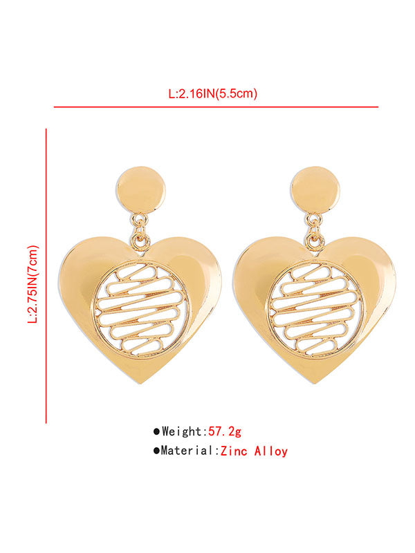 Heart Shape Hollow Drop Earrings