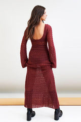 Regina Backless Crochet Maxi Dress