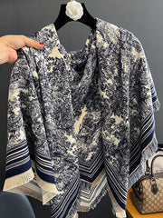 Fringed Keep Warm Printed Shawl&Scarf