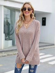 GLAM CHENILLE PULLOVER SWEATER - KHAKI