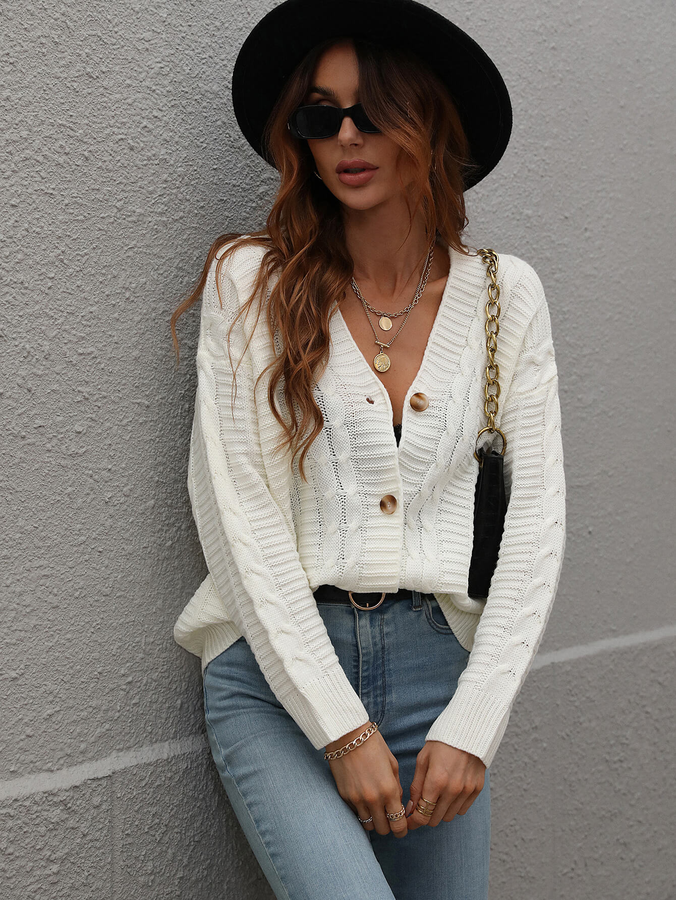 RACHAEL KNIT CARDIGAN - WHITE