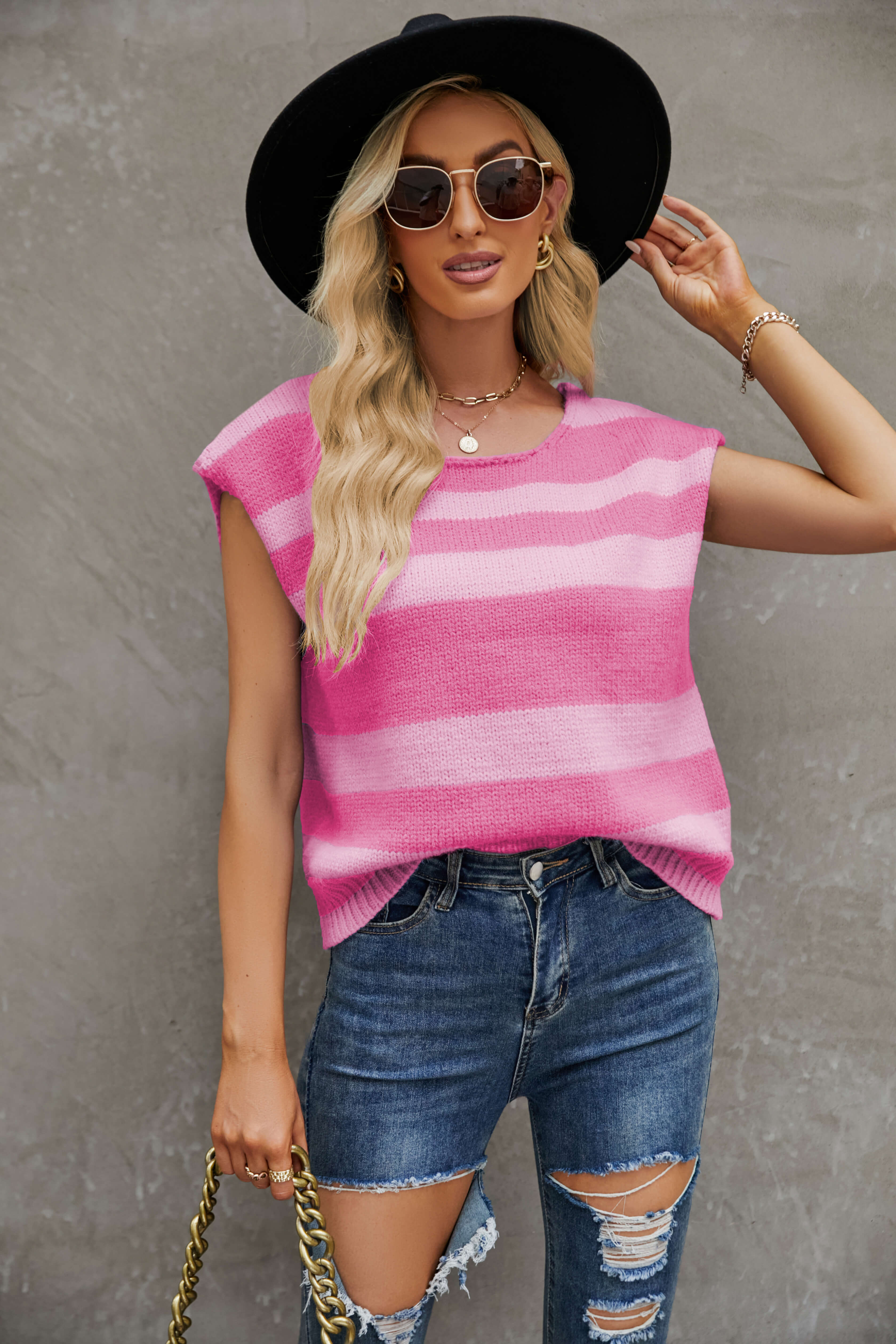 Diego Knit Striped Sleeveless Top