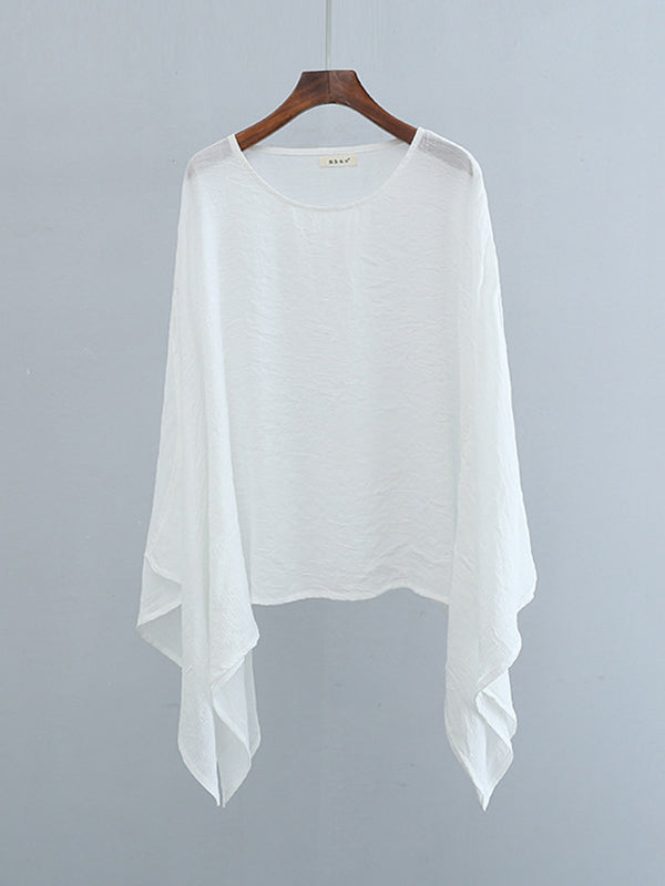 Original Irregular Loose Solid Color Tencel T-Shirt Top