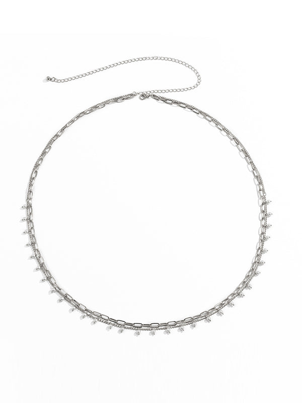 Urban Geometric Pearl Waist Chain Accessories