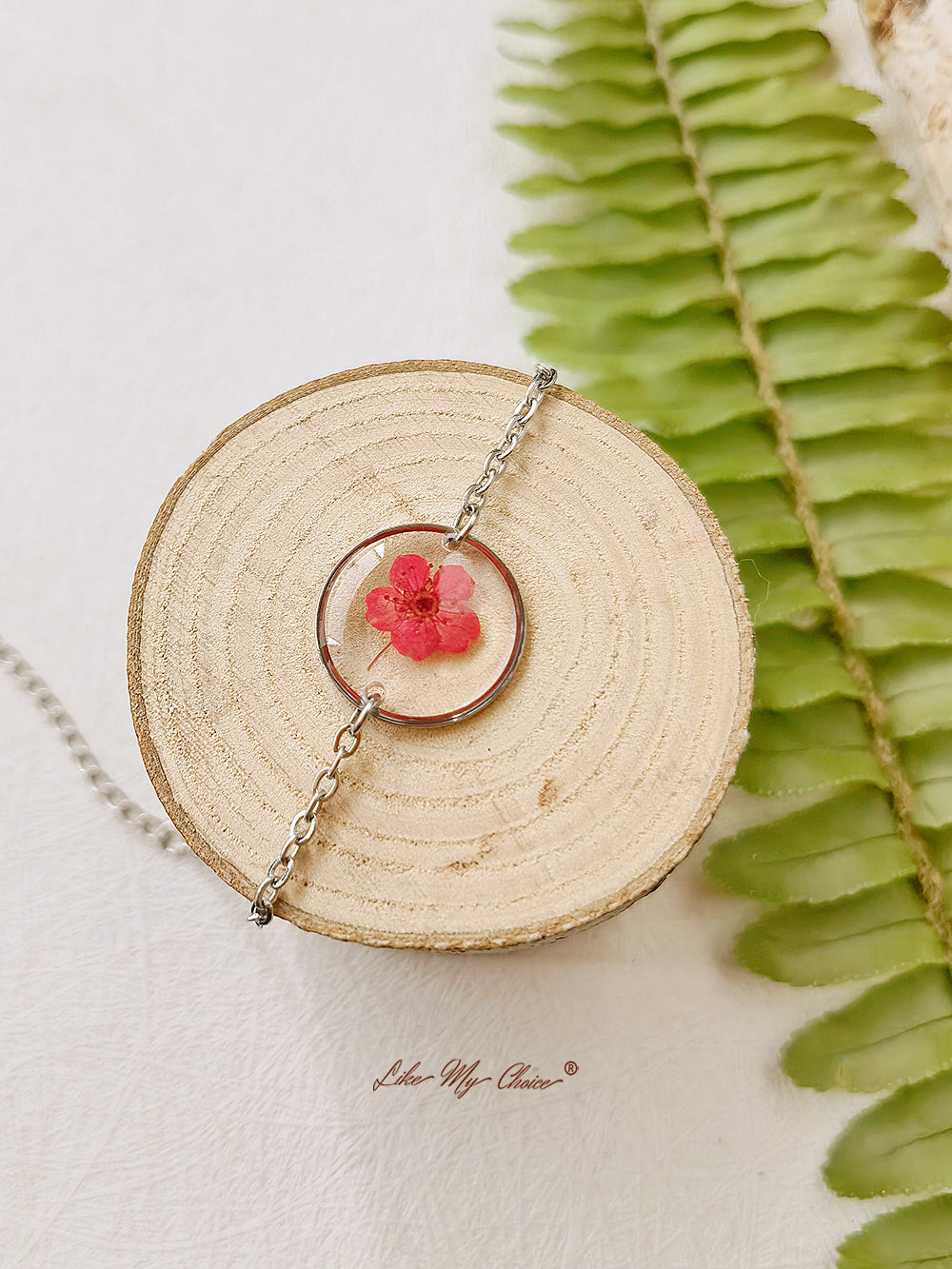 Forget Me Not Handmade Pressed Flower Resin Round Bracelet