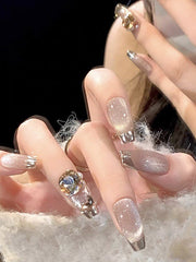 Detachable Rhine Stones Press-On Nails