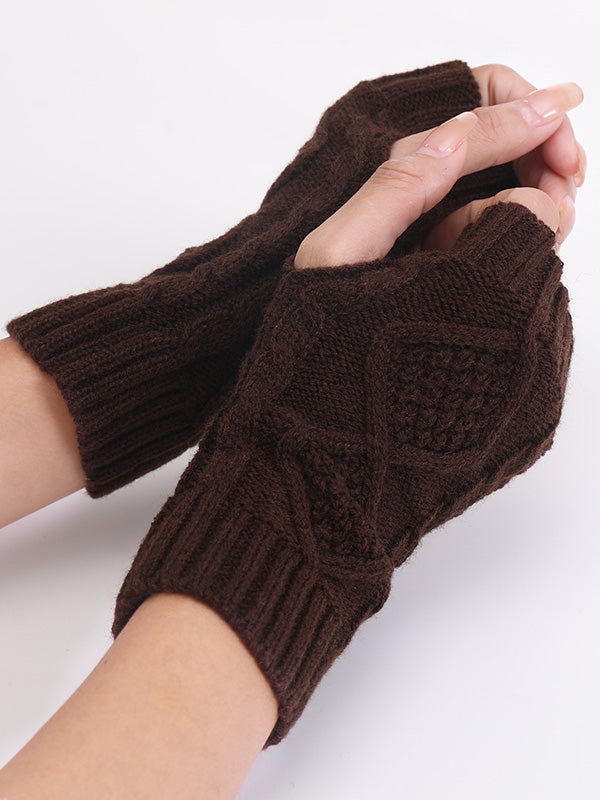 Simple 9 Colors Jacquard Knitting Gloves