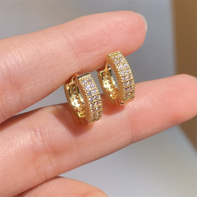 Radiant Zircon Pave Hoop Earrings