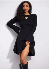 Chic Heart Cutout Sweater Dress