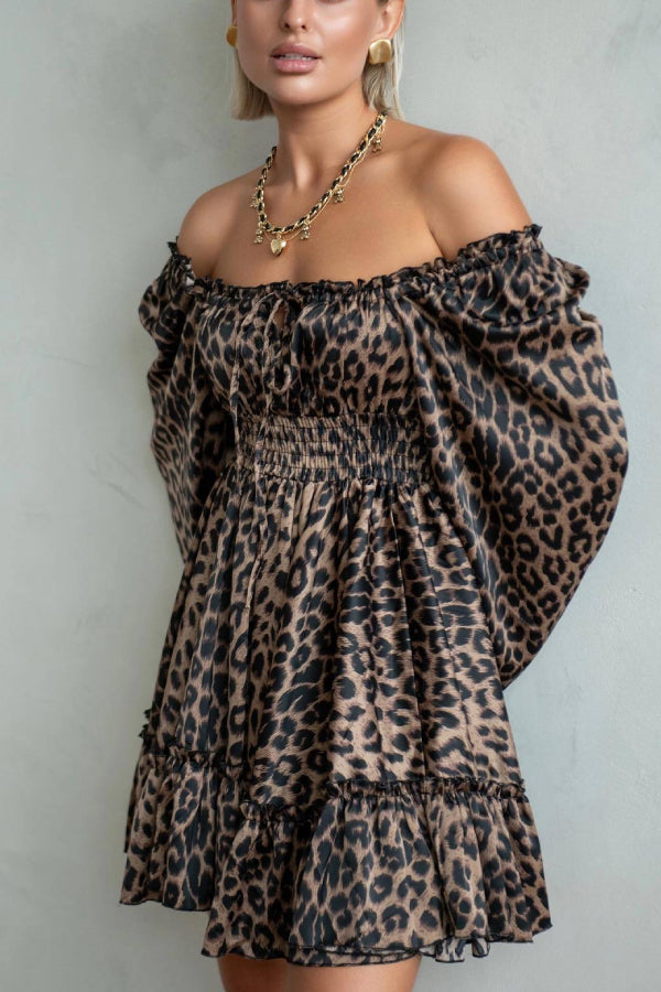 Women's Sexy Low Cut Leopard Print Dress